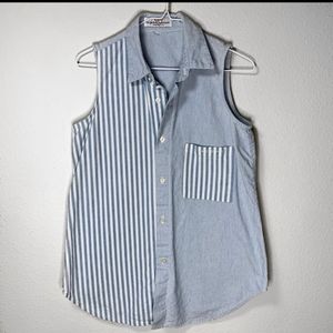 Vintage Guess Striped Sleeveless Button Up